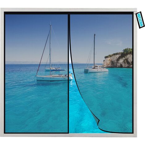 1 Moustiquaire Magnétique 120x130cm Noir, Fibre Polyester, Sans Perçage, Pour Porte Fenêtre Balcon