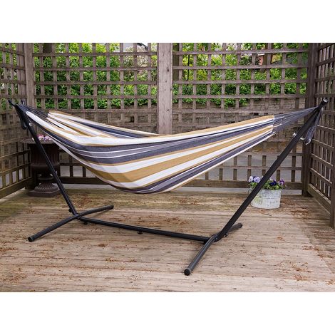 Hofuton Hamac avec Support Hamac Double pour 2 Personnes, Structure Stable, Capacité de Charge de 200 kg, pour Intérieur et Extérieur (1/5)