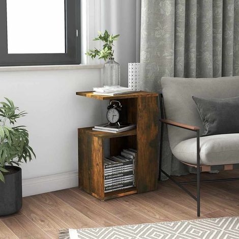 815189 vidaXL Side Table Smoked Oak 36x30x56 cm Engineered Wood (1/5)