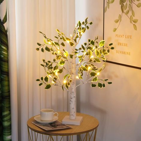 Arbre Lumineux à Feuilles avec minuterie, Mini Sapin de Noël (1/5)