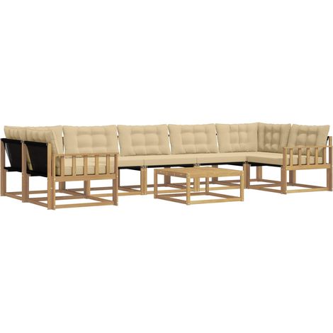 Set di divani da esterno 8 pz Bianco e Beige vidaXL (1/5)