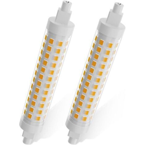 Ampoule LED R7s 118mm, Non-dimmable, Blanc froid 3000K,9W équivalent 125W lampes halogènes, 1300LM, Culot R7s LED lumière linéaire pour projecteur et applique, 2 Pièces [Classe énergétique E] (1/5)