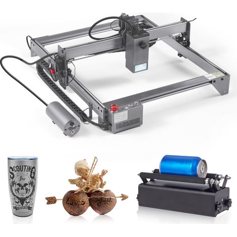 Mophorn 20 W Lasergravierer, 15,7 x 15,7 Zoll, großer Arbeitsbereich, 10000 mm/min, komprimierte Punkt-Rotationswalze für Holz, Metall, Acryl