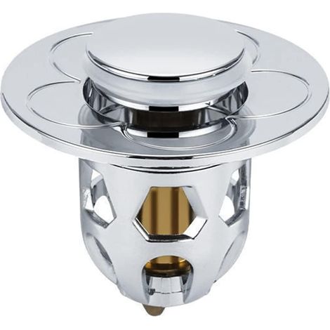 Bouchon de Lavabo 2 Pièces Bonde De Lavabo Pop-Up,Bouchon Universel De Fuite De TêTe d'eau De Lavabo,Bouchon Baignoire pour Bain Cuisine Lavabo Evier, Argent