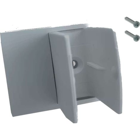 Clip bloqueur de manivelle volet Roulant gris avec plaquette déport Support Guide Manette Plastique Universel fenêtre Mur à Visser (1/3)