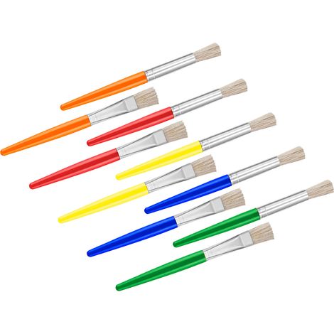 Ensemble de pinceaux plats en tube d'aluminium pour la peinture artisanale, idéal pour les artistes, les étudiants et les débutants, pour les fêtes et les salles de classe (HB2081‑10). (1/5)