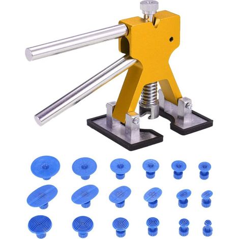 (doré) Lot de 18 outils de débosselage sans peinture pour voiture Avec languettes de colle Outils de débosselage de carrosserie de voiture (1/5)