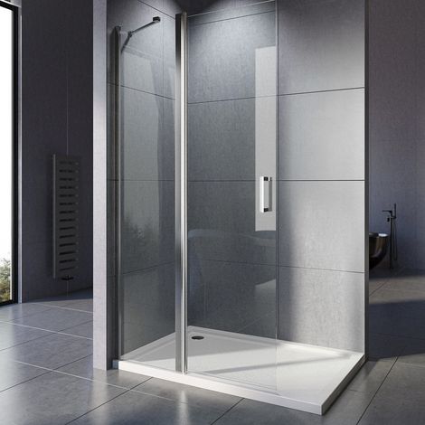 WDWRITTI 120x195cm Walk in Dusche Duschwände Walk in Duschwand Pendeltür Drehtür Duschabtrennung Duschtrennwand Glaswand, 6mm Nano ESG-Sicherheitsglas