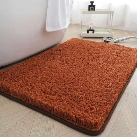 Tapis de bain en polaire d'agneau épaisse, coloris uni, paillasson absorbant simple, tapis mural pour salon, tapis d'entrée de chambre - 40 x 60 cm