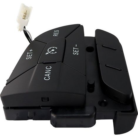 Pair. Color: Black. Material: Plastic. Steering wheel controls, left and right. Cruise control and volume control.