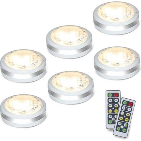 Lot de 6 lampes LED sans fil avec télécommande (1/5)