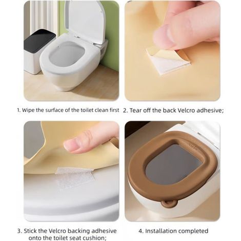 Lot de 3 housses de siège WC imperméables EVA, avec poignée, faciles à installer. Meoiruery (1/5)