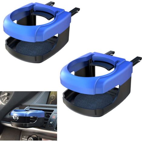 TrAdE Shop Traesio - Set 2 Pz Portabottiglie Universale Bevande Ganci Bocchette Aria Per Auto Camion - (1/5)