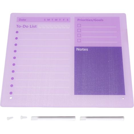 Tableau Blanc Planificateur Acrylique Bureau Calendrier To Do Liste – Avec Support Bureau Maison École, Violet 30x25cm (1/5)