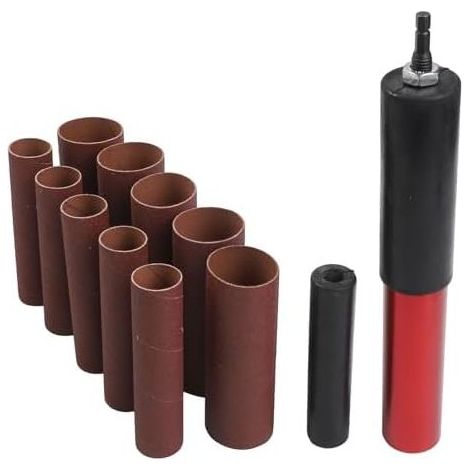 Kit di carta abrasiva in gomma per levigatrice a mandrino, 2 manicotti abrasivi con mandrino per legno, metallo, plastica, vetro, pietra - (1/4)