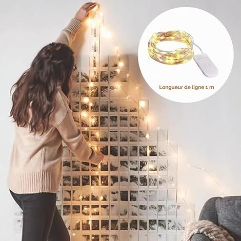 LED Fairy Lights, 1 Metre, Waterproof Copper Wire for Party, Christmas, Bedroom, Wedding, Birthday Decoration (Warm White) (1/4)