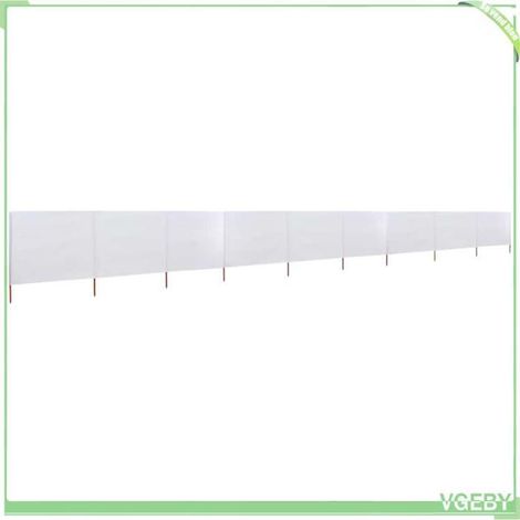 Paravent pliable 9 panneaux - FAFEICY - 47192 - Blanc sable - Tissu non-tissé - Structure bois massif (1/5)