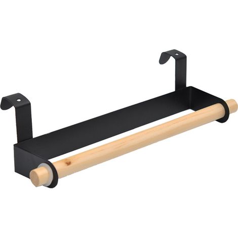 Porte-serviettes de bain en bois, rangement de cuisine sur armoire, barre de salle de bain, étagères à suspendre à l'intérieur ou à l'extérieur des portes, étagère en fer antirouille (1/5)