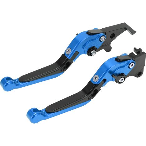 Paar Motorrad-Brems- und Kupplungshebel, aus CNC-gefräster Aluminiumlegierung, kompatibel mit PCX 125/150 (Trommelbremsversion), Ganzjahresausführung, blau (1/5)
