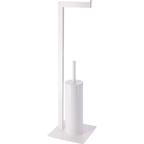 Toilettenpapierbürste und -entferner aus metall - weiss - Tendance