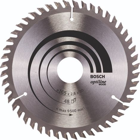 BOSCH DISCO SIERRA OPTILINE MADERA130 X 2.4 X 20/16D: 20WZ Diámetro disco x eje (mm) 165x30 Número de dientes 48