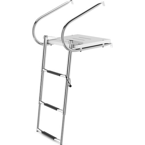 3-step Telescoping Boat Ladder Folding Dock Ladder Swimming Pool Ladder
