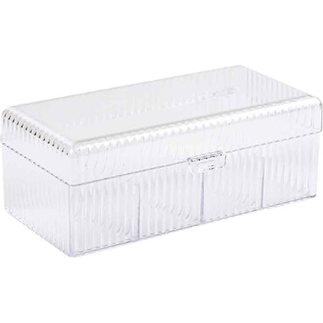 Boîte De Rangement Pour Accessoires Capillaires Enfants - 4 Compartiments Transparent - Papier Rigide - Pour Clips Bandeaux Épingles - 1 Pièce