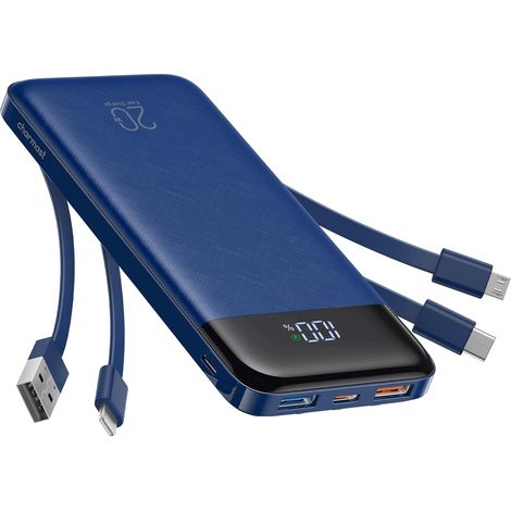 22.5W Batterie Externe, 20000mAh Power Bank avec 4 Câbles Intégré (1/5)