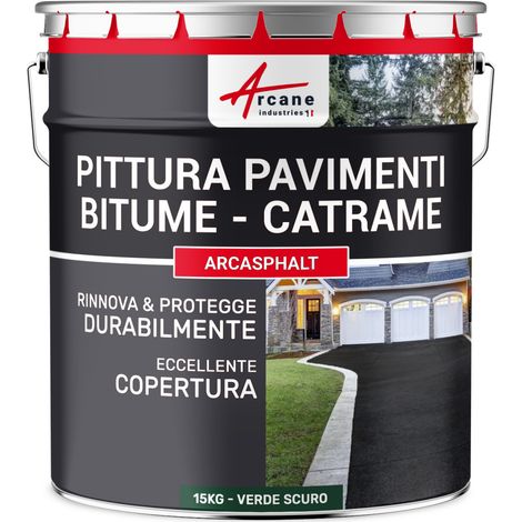 Vernice per asfalto - ARCASPHALT - 15 kg (fino a 30 m² in 2 strati) Verde Scuro - ARCANE INDUSTRIES
