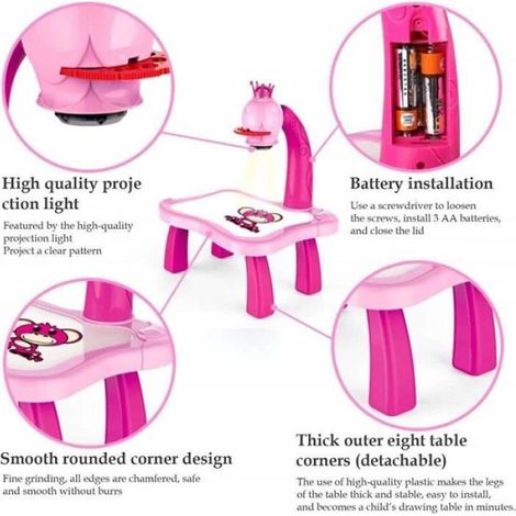 Table de dessin - Kit peinture - Avec projecteur intégré - Pour enfants - Ensemble complet (1/4)