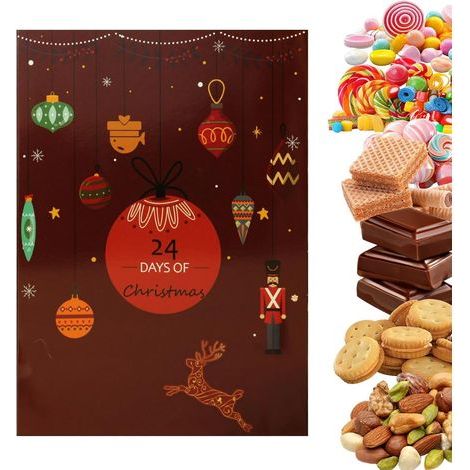 Compte à rebours de Noël Boîte à bonbons rechargeable 24 jours pour enfants – Calendrier de l'Avent Boîtes d'emballage de bonbons – Pour salon, chambre à coucher, appartement, école, fête (1/5)