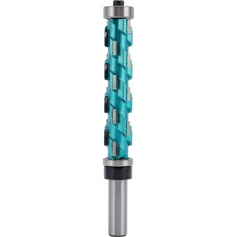 Fresa de corte al ras con doble rodamiento, helicoidal, para carpintería, vástago de 12 mm, longitud de corte de 85 mm. (1/5)