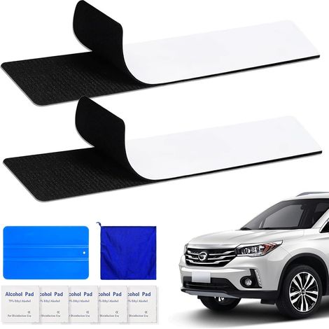 4 Porte-Plaques d'Immatriculation Adhésifs sans Cadre, Support pour Plaque Auto à Fixation Adhésive, Montage sans Vis pour Plaques d'Immatriculation Standard (1/5)