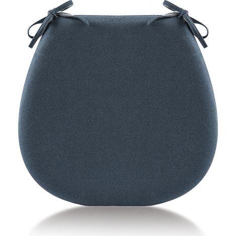 Coussin de chaise en mousse à mémoire épaissie coussin de chaise de cuisine en forme de fer à cheval facile à nettoyer antidérapant respirant bleu foncé (1/2)