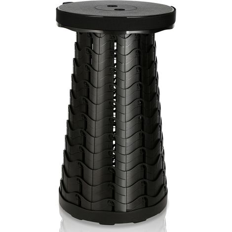 SWANEW Sgabello telescopico portatile. max 250KG. Sgabello Pieghevole Portatile per Viaggi. Campeggio 45x26CM Nero (1/5)