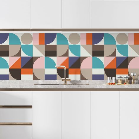 Crédence adhésive cuisine - Motif géométrique - 60x60 cm - Adhésif BRILLANT (1/5)