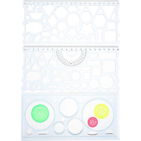Kit de dessin créatif SOLUSTRE avec 3 pochoirs en plastique et (1/5)