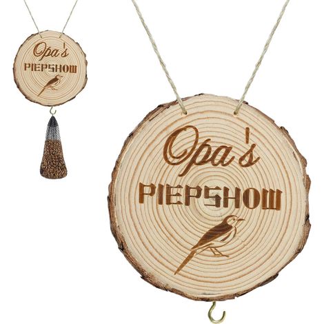 Distributeur Boules de Graisse Oiseaux, Support Boule de Graisse Oiseaux Exterieur, mangeoire à Oiseaux en Bois, pour Jardin et Balcon (1/5)