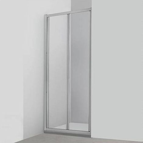 Porta pieghevole per angolo. Reversibile. Spessore vetro 6 mm. Trattamento Easy Clean. Altezza box doccia 200 cm. Estensibilità porta 4 cm. Facilità di montaggio.(DianFlex) Misura: cm 87