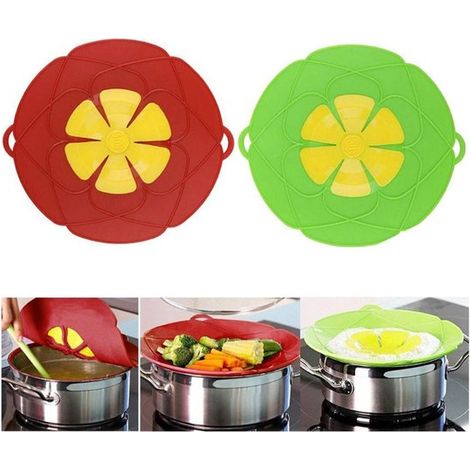 Couvercle anti-débordement en 2 parties - Ustensiles de cuisine - Couvercle de casserole - Pare-éclaboussures - Couvercle de protection - Couvercle de casserole - Couvercle anti-ébullition Multicolore (1/4)