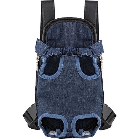 Sac de transport pour animaux de compagnie, porte-chien et chat ajustable, sac à dos ventral ou dorsal pour randonnée, voyage et plein air, taille M (1/5)