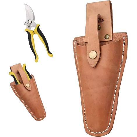 Étui de Sécateur,Fourreau en Cuir,Gaine de Sécateur à Main en Cuir Pochette pour outils de jardin Ciseaux(1pcs) (1/5)