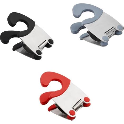 Set of 3 Stainless Steel Spoon Clips for Pots and Pans, Anti-Scald Rubber Spoon Holder, Versatile Kitchen Accessory for Holding Utensils on the Edge (1/5)