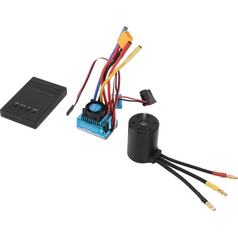 Kit moteur brushless 3650 3100KV avec variateur électronique 120A, connecteur XT60 et carte de programmation pour voiture RC 1/10 et 1/8 (1/5)