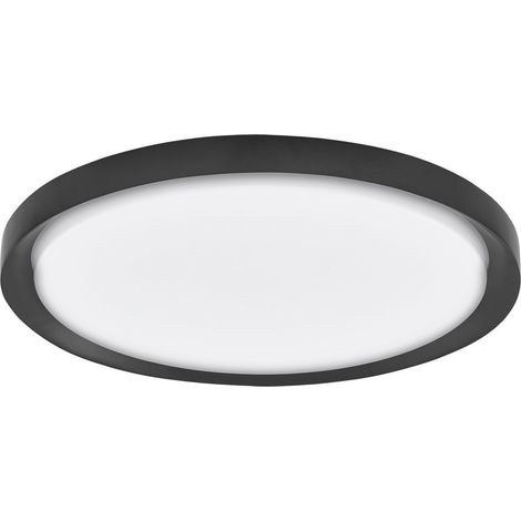 Merano Beaumont 46cm Semi Plafonnier LED Intégré Métal, Noir Mat Extérieur Blanc Mat Intérieur LED 40W 2200Lm 3000K