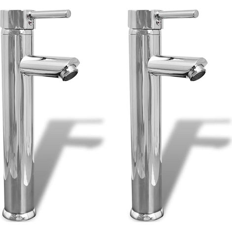 vidaXL Rubinetti Miscelatori da Bagno 2 pz Cromati (1/5)