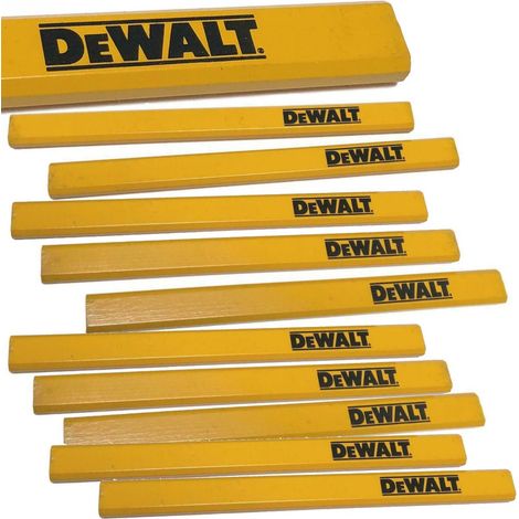 Dewalt Tradesmen HB Grade Flat Carpenters Pencils Yellow Dewalt Logo - 10 Pack (1/4)