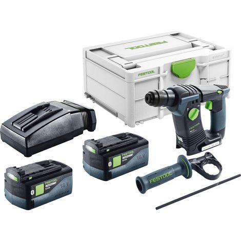 Taladro percutor a batería Festool BHC 18-Basic 18 V 1,8 J SDS Plus Brushless + 2x baterías recargables 5,0 Ah + cargador + systainer (1/5)