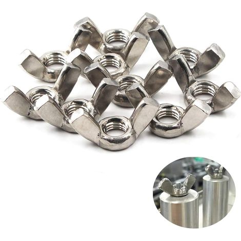 50 Ecrous Papillon Acier Inox M6 Oreilles Ailettes Fixation Femelle (1/5)