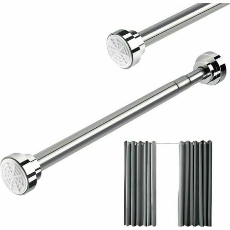 Barre Télescopique - Acier Inoxydable - 55 à 85 cm - Sans Perçage - Pour Rideau De Douche, Placard, Porte Ou Fenêtre - 1 Pièce